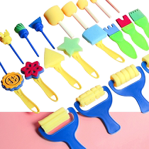 Sponge seal childrens art materials pigment rubbing tools painting kindergarten early education painting sponge stick brush