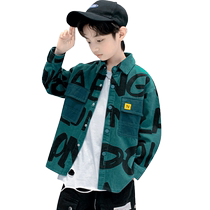 Yibeitong childrens clothing boys autumn shirts 2024 new spring and autumn boys handsome autumn shirts