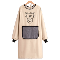 Long-sleeved apron smock 2024 new female Internet celebrity catering special waterproof and oil-proof work clothes for cooking home kitchen