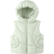 (Same style in the mall) Balabala childrens clothing girls vest 2024 autumn and winter new hooded jacket solid color versatile