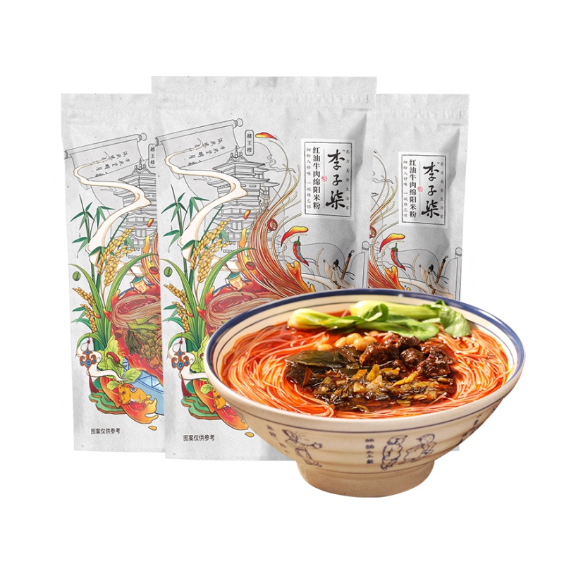 李子柒 紅油牛肉綿陽(yáng)米粉 250g*3袋
