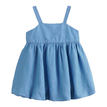 Marc Jenny 2024 new summer wear girls breathable lyocell suspender denim dress