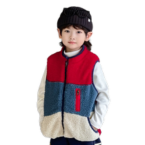 Boys vest autumn and winter childrens thermal vest outer wear polar fleece vest little boy plus velvet vest