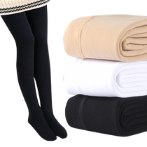 Babudou childrens black pantyhose autumn and winter style plus velvet and thickened one-piece velvet medium thick flesh leggings socks for baby