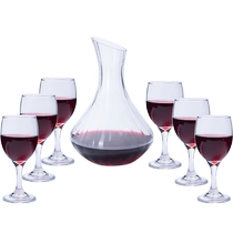 Green Apple Red Wine Glass Suit Glass High Foot Cup Wine Decanter Wine Decanter 7 Pieces Home Red Wine Furniture Suit