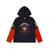 Kappa Kids Kappa boys T-shirt long sleeve 2024 autumn medium and large childrens hooded all-match childrens pullover
