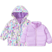 Beibeiyi girls down jacket childrens baby three-in-one jacket childrens jacket winter clothing new childrens clothing thickened