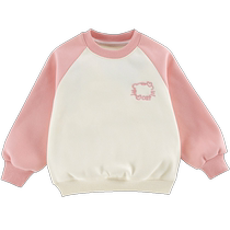 Piggy Banner Childrens Wear 2024 Winter New Childrens Pullover Tops Little Girls Sweaters Baby Plush Trendy