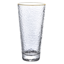 Green apple drink cup juice milk beer glass 1 cup gold edge hammered water cup ins