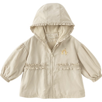 (Same style in the mall) David Bella Childrens Jacket 2024 Girls Style Hooded Top Baby Casual Childrens Clothing