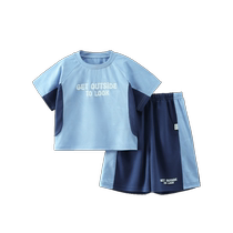 Outdoor quick-drying] Qiqi Xiong boys suit summer clothing childrens basketball uniform 2024 new sportswear childrens short-sleeved