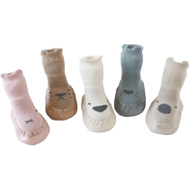 Baby Floor Shoes Non-slip Shoes Socks Soft-bottom Middle Cylinder Anti-Drop Baby Children Learn Walking Socks Shoes New Spring Autumn And Autumn