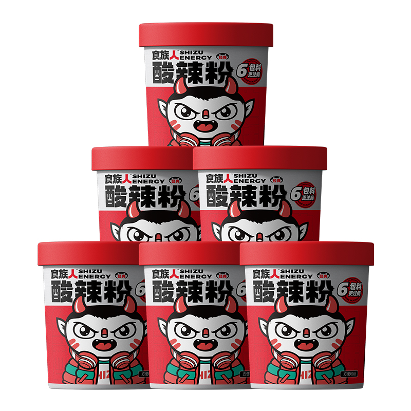 【天猫超市】食族人豌豆酸辣粉130g*6桶