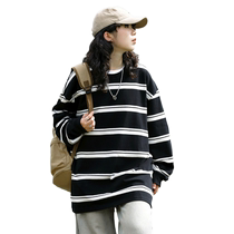 Meow perfect score trendy brand sweatshirt womens lazy style round neck student outer wear heavy oversize drape bottoming shirt autumn