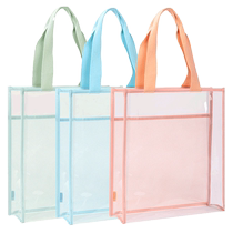 得力透明文件袋学生补习班手提袋临沭袋初中学生大容量高颜值