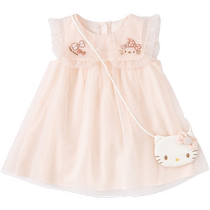 (88VIP) Hello Kitty co-branded David Bella girls dress 2024 summer new childrens dress