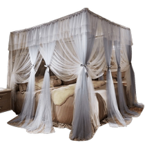 Three-door floor-standing mosquito net fully surrounded by anti-mosquito encrypted yarn strong and taller larger bedding for home use