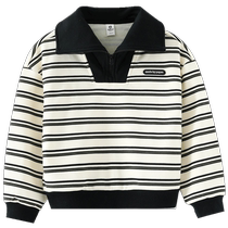 Piggy Banner Childrens Clothing 2024 Winter New Childrens Pullover Medium and Large Childrens Girls Tops Girls Winter Plush