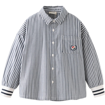 David Bella childrens shirt mens 2024 autumn new style boys striped shirt boys preppy tops childrens clothing