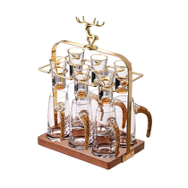 Cliton gold foil crystal white wine glass wine divider gift box set one-cup shot glass 6 cups 6 pot gift box set