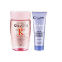 Kérastase Fuyuan Silk Refreshing Shampoo Hyaluronic Acid Hydrating Conditioner Fluffy 80ml* bottle 75ml*1 bottle