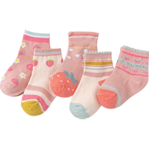 Childrens princess socks spring and autumn thin mid-calf socks girls girls lace socks pure cotton student socks baby socks childrens socks