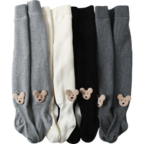 Childrens pantyhose thickened and velvet warm pantyhose girls socks bottoming socks one-piece baby autumn and winter socks