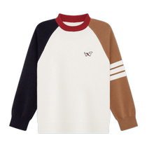 Zuoxi Childrens Clothing Boys Sweaters Knitwear Pullover Childrens Autumn Clothing 2024 New Contrast Color College Style Autumn Tops