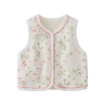女童加绒马甲儿童秋冬保暖坎肩背心小童抗菌外套2024新款宝宝马夹