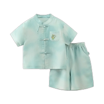 National Style New Chinese Style] Qi Qi Xiong Boys Hanfu Suit Summer Clothes Boy Baby Summer Shirt Two-piece Set Festive Thin