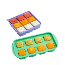 Complementary food frozen compartment packaging mold meat puree soup baby food grade soft silicone baby tool storage ice cube box
