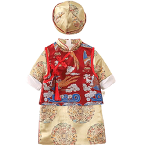 Yibeitong one-year-old dress boys Tang suit childrens Hanfu retro Chinese birthday clothes 100-day banquet to catch Zhou Guanyi