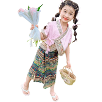 Yuyingfang Girls Summer Suit 2024 Childrens Summer Clothes Dai Ethnic Style Girl Baby Clothes Two-piece Set