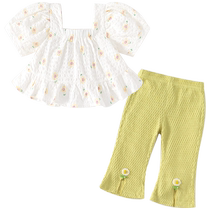 Banxidi girls summer suit baby girl fashionable summer two-piece set fashionable childrens clothing childrens clothing summer