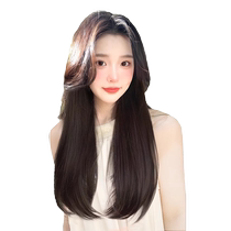 Wig piece for women with light natural straight hair one-piece fluffy high-ceiling seamless hair extension invisible hair pad