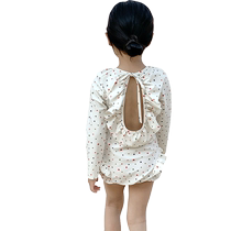 Yuyingfang Childrens Swimsuit Girls Princess Backless Sunscreen Long-Sleeved One-piece Swimsuit Girls Resort Swimwear Korean
