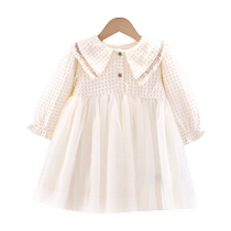 Snoopy childrens clothing little girl dress spring and autumn new girls dress childrens white style princess dress