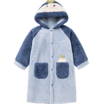 YEEHOO Yings Arctic Velvet Boys Pajamas Winter Plus Velvet Thickened 2024 New Type A Childrens Warm Pajamas