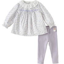 David Bella Childrens Pants Set 2024 New Girls Tops and Pants Two-piece Set for Baby Girls Spring Clothes