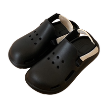 Thin Strips 2024 Summer Casual Versatile Simple Baotou Sandals for Outerwear Anti-Slip Parent-child Solid Color Crocs