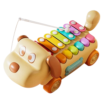 Colorful eight-tone percussion music puppy piano car baby educational childrens enlightenment early education fun musical instrument toy
