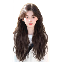 Three-piece emulated hair flawless hair growth fluffy natural water corrugated long curly hair girl natural no marks to pick up the hair