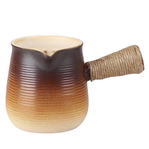 Gold inlaid jade tea pot pot set household small electric ceramic stove health single baked milk tea pot tea utensil side handle