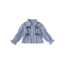 Girls shirts autumn shirts childrens pleated tops 2024 new autumn fashionable baby clothes childrens clothes