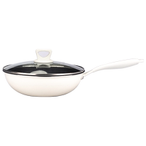 Modern housewife uncoated ceramic titanium pot non-stick wok flat-bottomed wok dedicated to household gas induction cooker