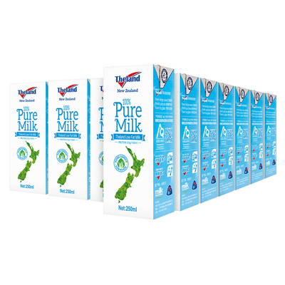 【进口】新西兰纽仕兰3.5g蛋白质低脂纯牛奶250ml*24盒早餐奶