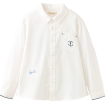 David Bella Childrens White Shirt Boys Cotton Shirt 2024 Autumn New Boys College Style Tops Men
