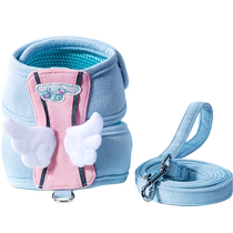 Cat traction rope adjustable kitten walking rope kitten mini anti-breakaway cat chain comfortable material vest-style rope