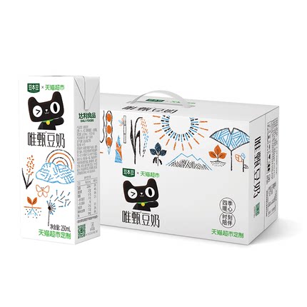 天猫超市定制款，豆本豆 唯甄豆奶 250mx24盒x3箱