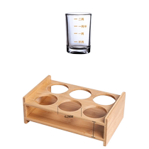 White wine glass with gold rim 2 two-cup spirit glass with scale Chinese wine set 6-piece set with wooden base